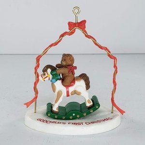 Vintage Lucy Rigg Enesco Godchild's First Christmas Ornament 1984